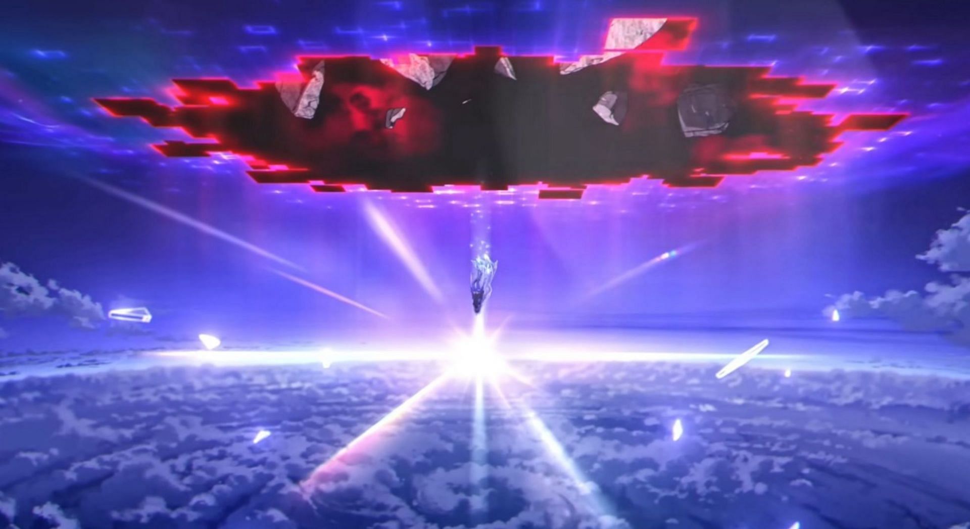 Skirk falling into Teyvat (Image via HoYoverse)